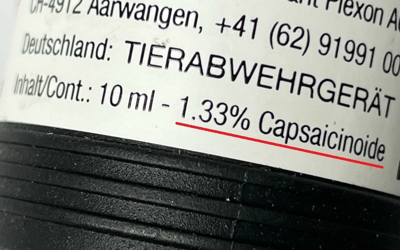 Pfefferspray Rechner Major Capsaicin in Prozent